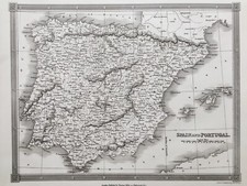 Mappa antica 1841; Spagna e