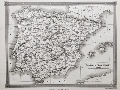 Mappa antica 1841 - ;, spagna