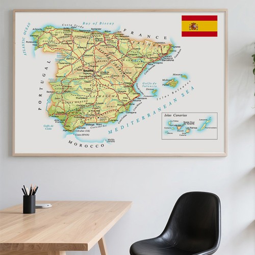 Poster tela mappa stradale - tela,