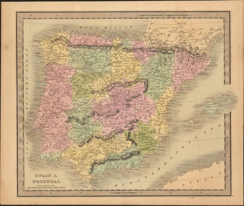 1840 spagna portogallo mappa - 1840,