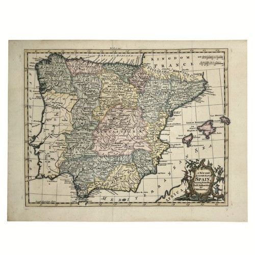 Mappa della spagna metà - spagna, 1700