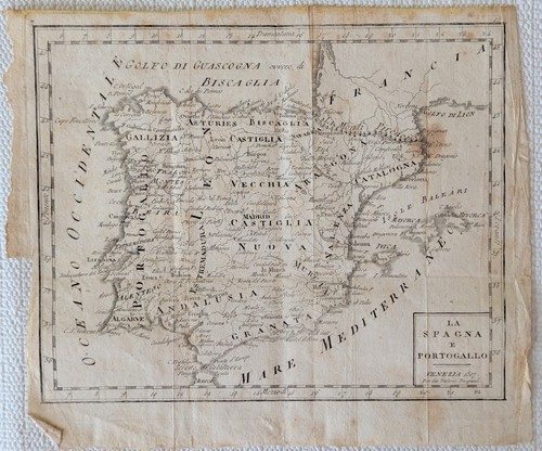 1807 antica mappa spagna - 1807,