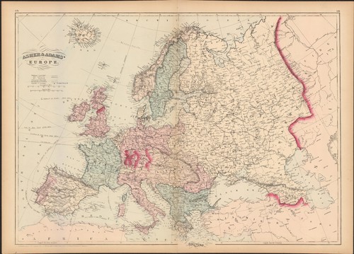 Mappa antica europa asher - mappa,