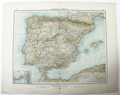 1898 mappa tedesca spagna e - mappa,