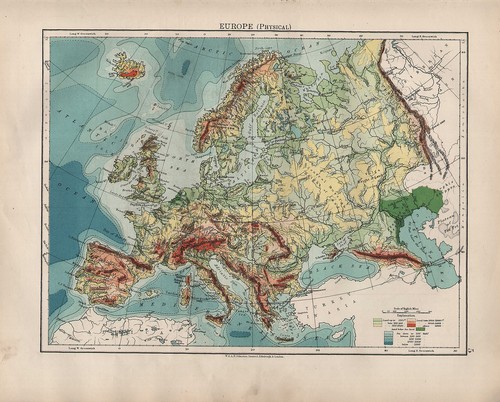 1904 antica mappa europa - ~,