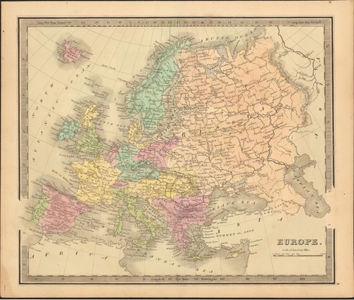 Mappa europa 1840 greenleaf - mappa,