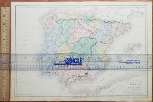 Iberia 1870 mappa drioux - drioux, &