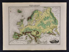 Mappa Migeon 1880 - Europa