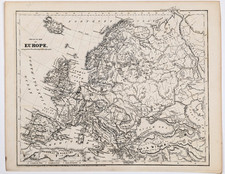 1843 Mappa EUROPA ORIGINALE