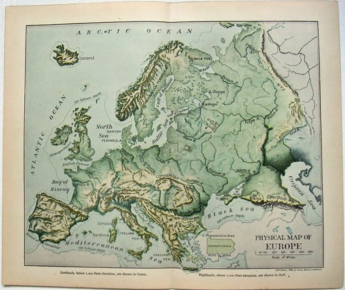 Europa mappa fisica - europa,