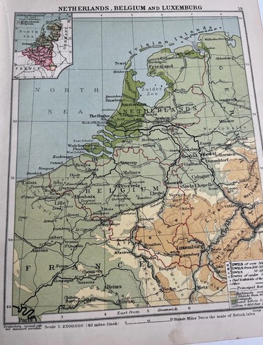 1923 mappa olanda - mappa, belgio