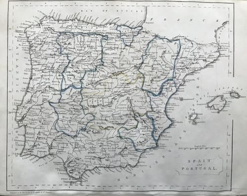 Mappa antica 1842 spagna - 1842;, e