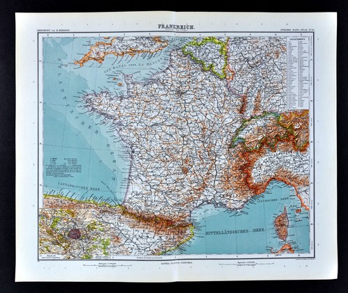 1911 mappa stieler francia - 1911,