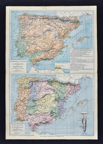 Mappa drioux 1885 spagna - mappa,