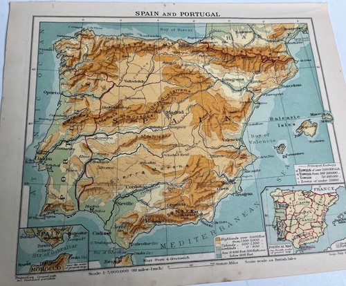 1923 mappa spagna - spagna, e