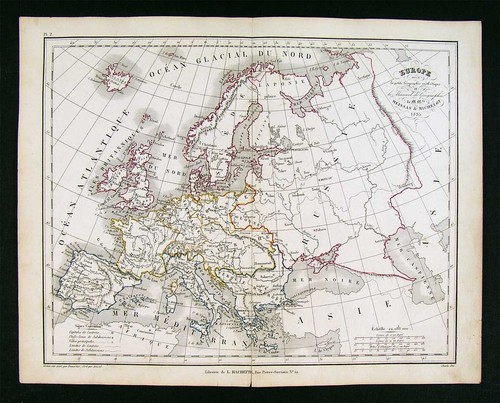 Mappa 1835 europa - x, 2