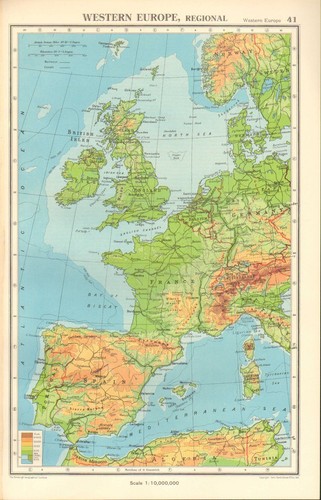 1952 mappa europa - mappa, ~